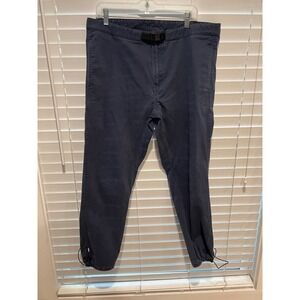 BeardedGoat Mens L Blue Adjustable Drawstring Ankle Casual‎ Pants